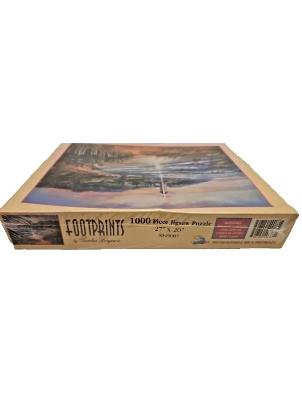 VTG Puzzle Footprints 1000-Pc Jigsaw Sandra Bergeron 27 x 20 Sunset Lighthouse